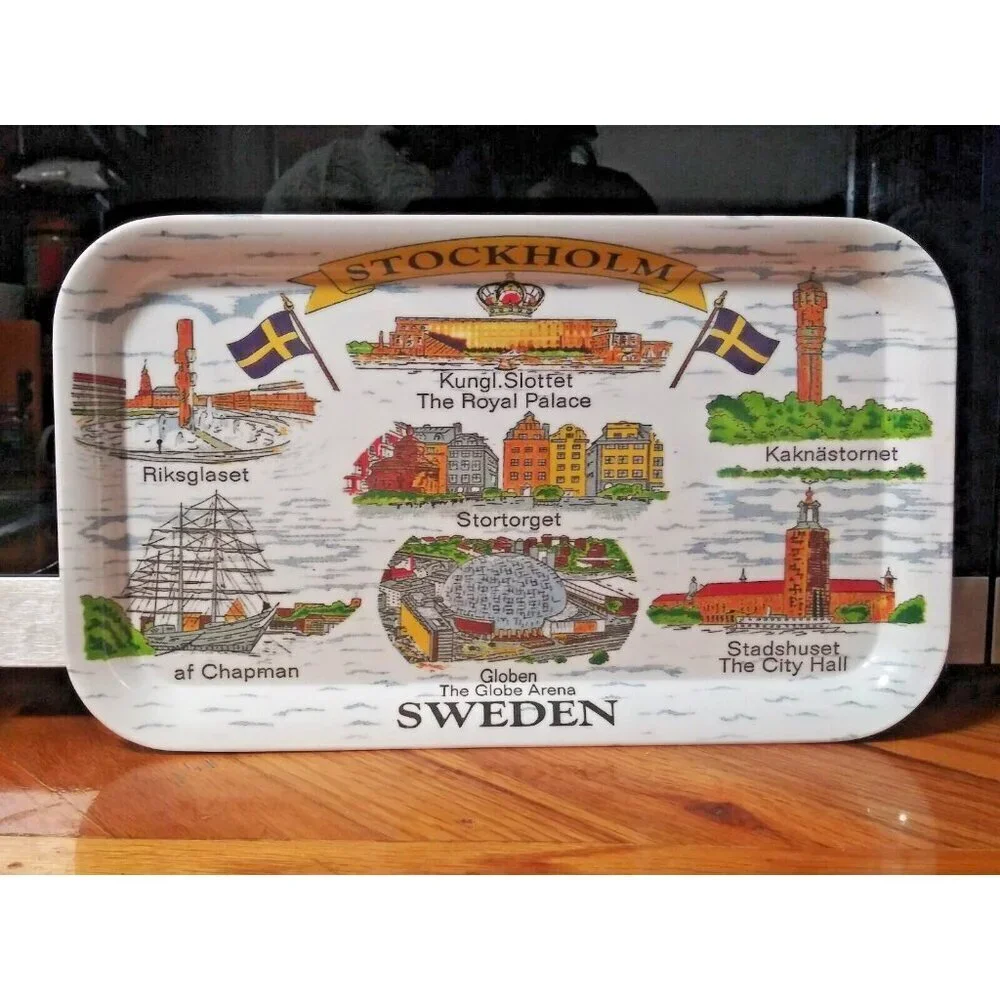 Artifex Sweden tray Stockholm melamine souvenir Decorative Display EUC RARE HTF